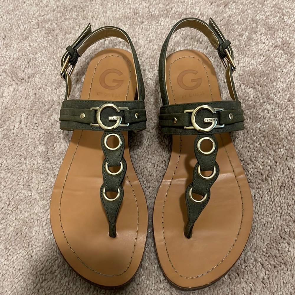 G by Guess sage green sandals, size 8